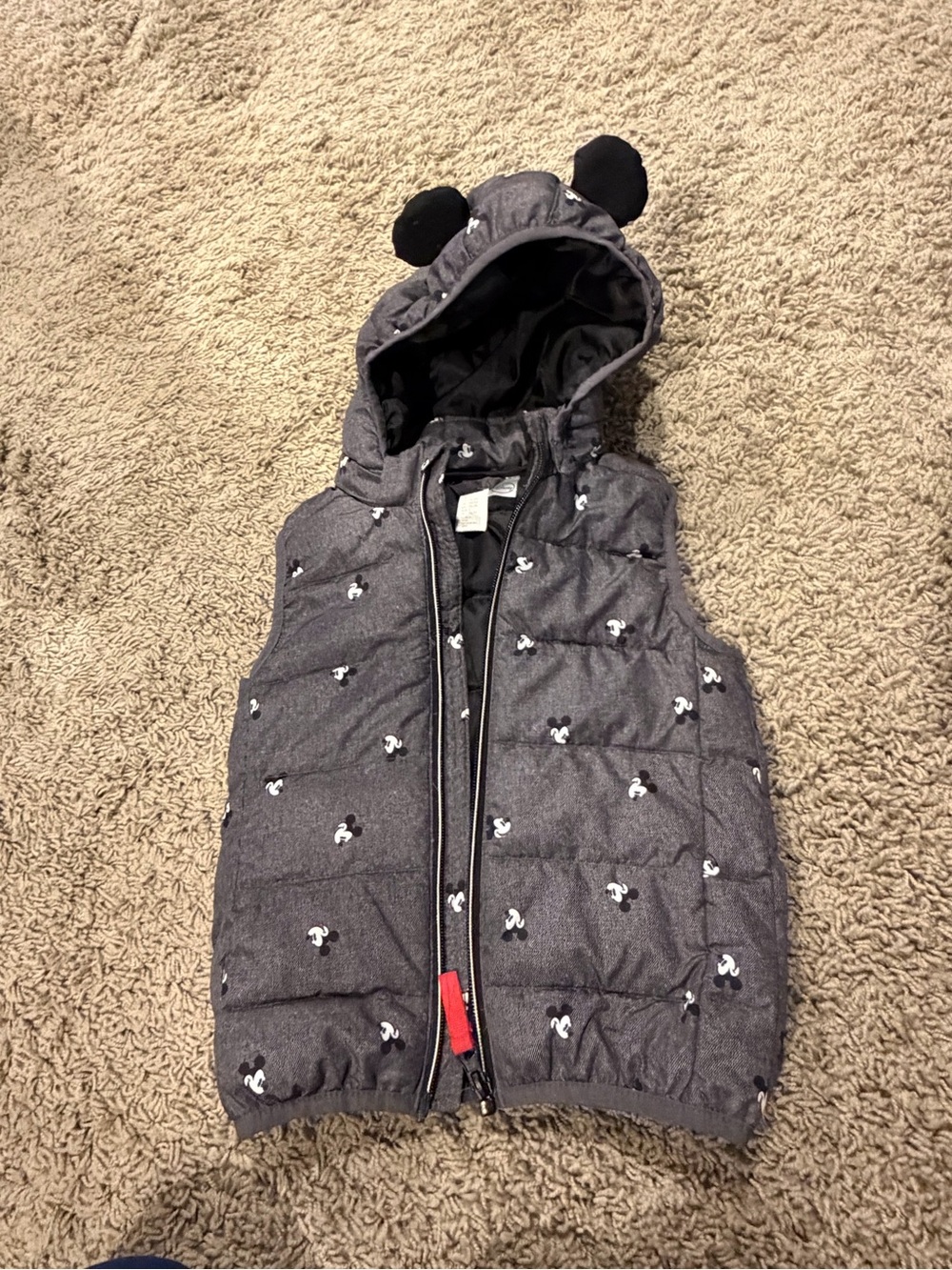 H&M Kids Dark Gray Mickey Ear Puffer Vest